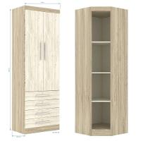 Jogo De Quarto Casal Modulado 007 Master Avelã Rústico-ártico Rústico - Eucamóveis - 2