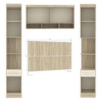 Jogo De Quarto Casal Modulado 007 Master Avelã Rústico-ártico Rústico - Eucamóveis - 3