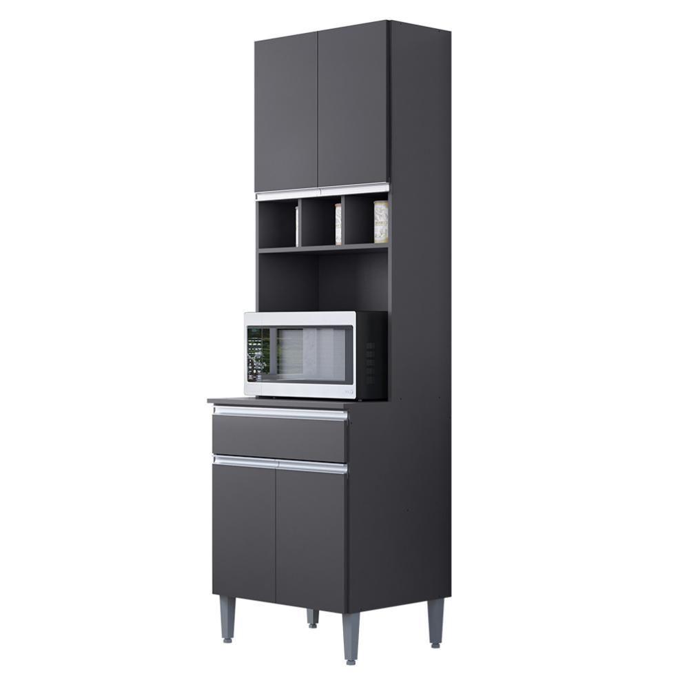 Paneleiro Torre Quente 4 Portas Com Adega Andréia Cinza - Ajl Móveis - 1