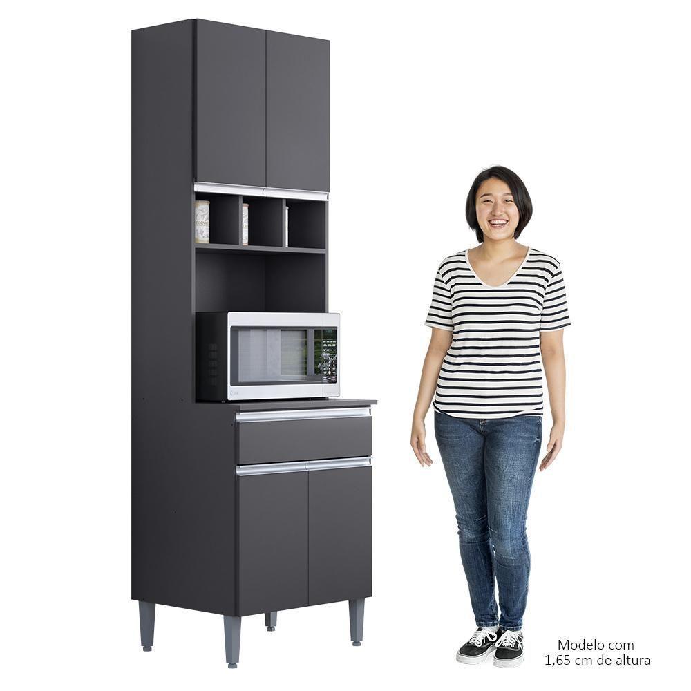 Paneleiro Torre Quente 4 Portas Com Adega Andréia Cinza - Ajl Móveis - 5