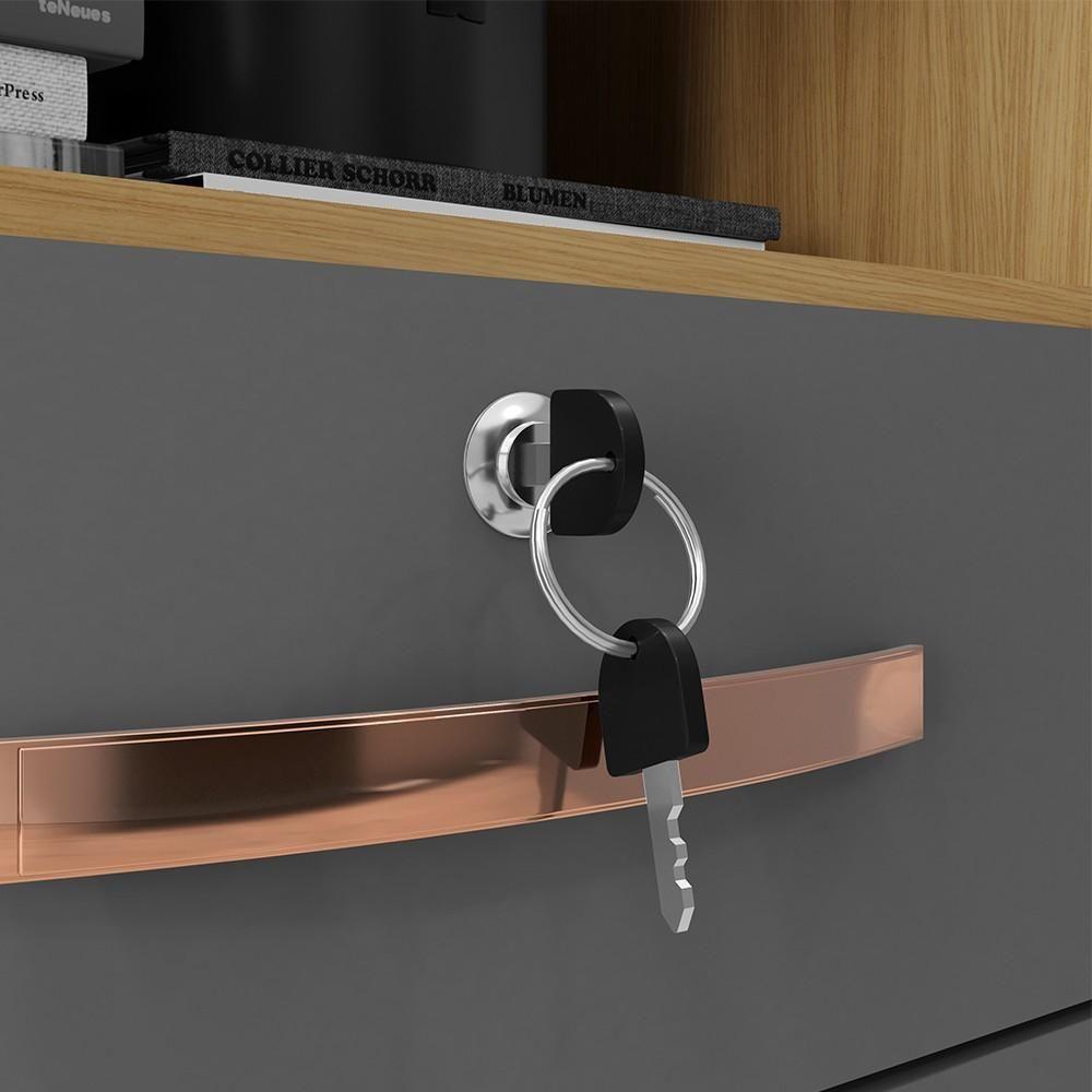 Guarda Roupa Casal Com Espelho 6 Portas Reino Unido Carvalho-grafite - Incorplac - 9