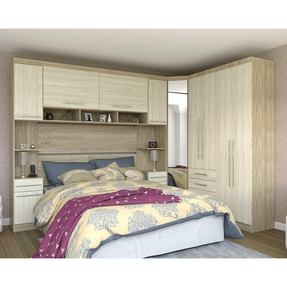 Jogo De Quarto Casal Modulado 6 Peças Master 005 Avelã Rústico-ártico Rústico - Eucamóveis - 2