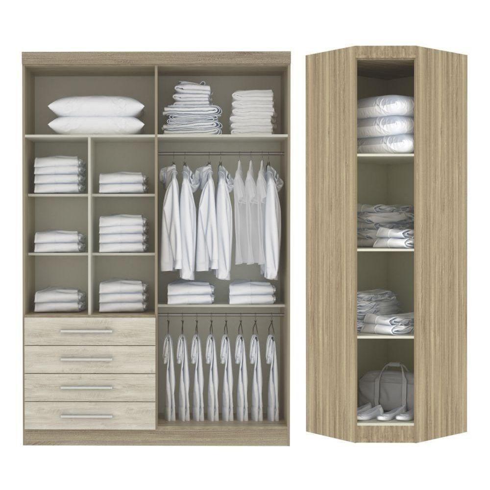 Jogo De Quarto Casal Modulado 6 Peças Master 005 Avelã Rústico-ártico Rústico - Eucamóveis - 3