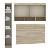 Jogo De Quarto Casal Modulado 6 Peças Master 005 Avelã Rústico-ártico Rústico - Eucamóveis