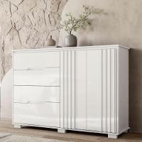 Cômoda Para Quarto 4 Gavetas 147cm Gênova M07 Branco - Mpozenato - 2