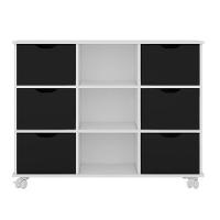 Nicho Organizador Com Rodízios Toys 6 Gavetas Q01 Branco-preto - Mpozenato - 1