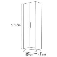 Kit 3 Armários Multiuso Organizador 2 Portas Astrid M07 Castanho Wood - Mpozenato - 4