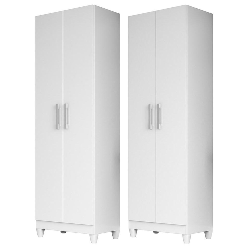 Kit 2 Armários Multiuso Organizador 2 Portas Astrid M07 Branco - Mpozenato - 1