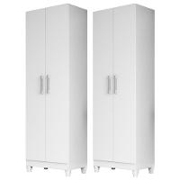 Kit 2 Armários Multiuso Organizador 2 Portas Astrid M07 Branco - Mpozenato - 1