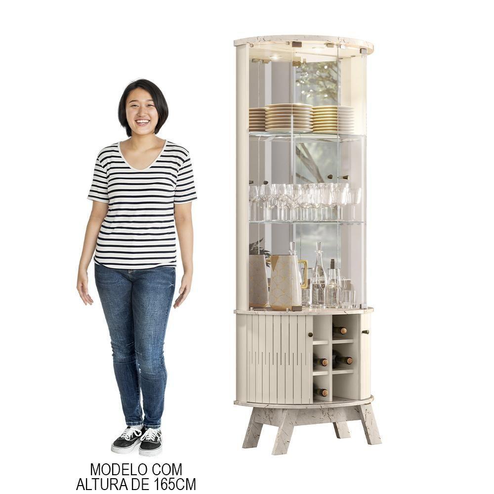 Cristaleira Para Sala De Jantar 67x180cm Melina M01 Calacata-off White - Mpozenato - 5