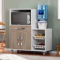 Kit 2 Armários Multiuso Com Fruteira Irlanda - Lumil Móveis Branco-castanho - 3