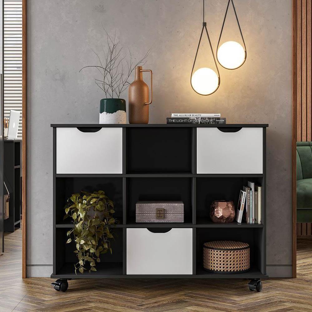 Nicho Organizador Com Rodízios Toys 3 Gavetas Q01 Preto-branco - Mpozenato - 2