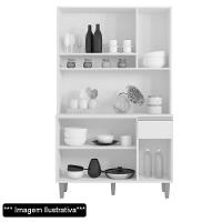 Kit Cozinha Compacta 105cm Com 6 Portas 1 Gaveta Márcia Preto Fosco - Ajl Móveis - 5