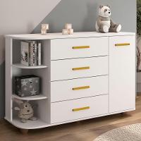 Cômoda Infantil Com Cantoneira E 4 Gavetas 100% Mdf New Lorena Branco - Phoenix - 2