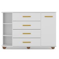 Cômoda Infantil Com Cantoneira E 4 Gavetas 100% Mdf New Lorena Branco - Phoenix - 6