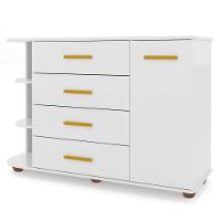 Cômoda Infantil Com Cantoneira E 4 Gavetas 100% Mdf New Lorena Branco - Phoenix - 10
