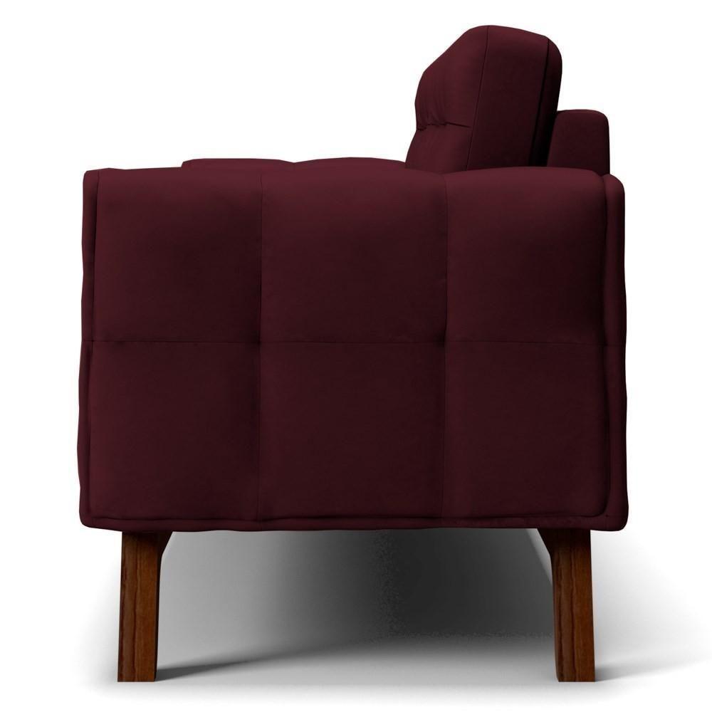 Sofá 280 Cm 4 Lugares Sandero C-278 Veludo Marsala - Domi - 6