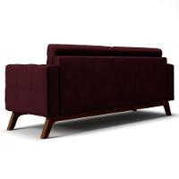 Sofá 280 Cm 4 Lugares Sandero C-278 Veludo Marsala - Domi