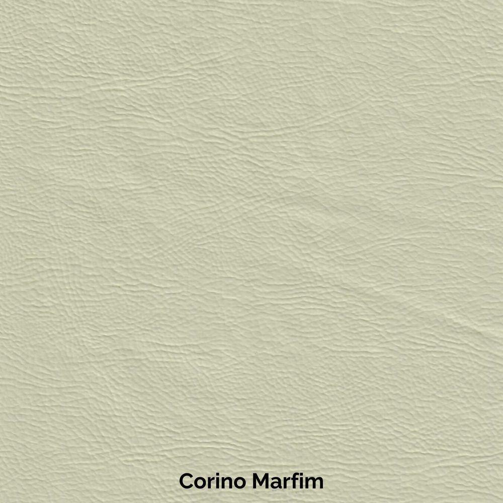 Sofá Living Hibisco 2,19m Em Corino Pés Em Madeira Cor Marfim - 6