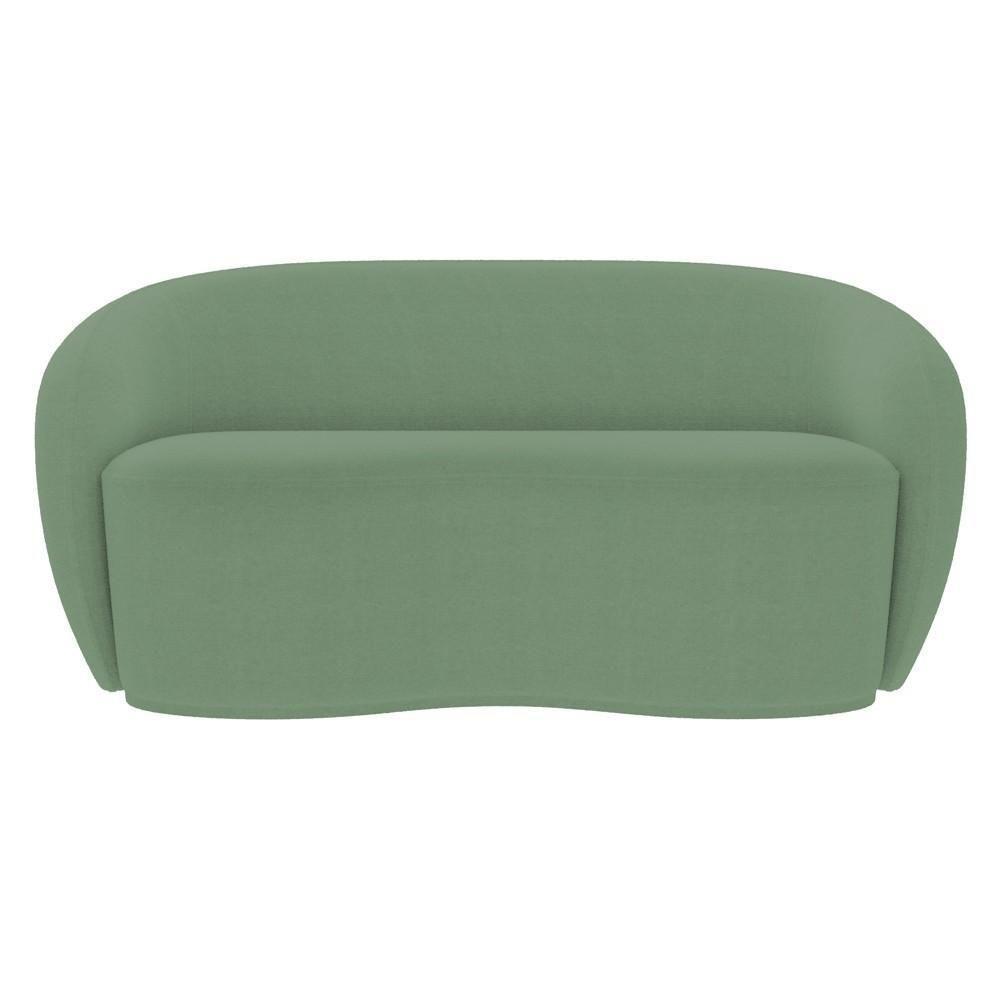 Sofá 2 Lugares Living Orgânico Sala De Estar 160cm Garbin K04 Bouclê Verde - Mpozenato - 8