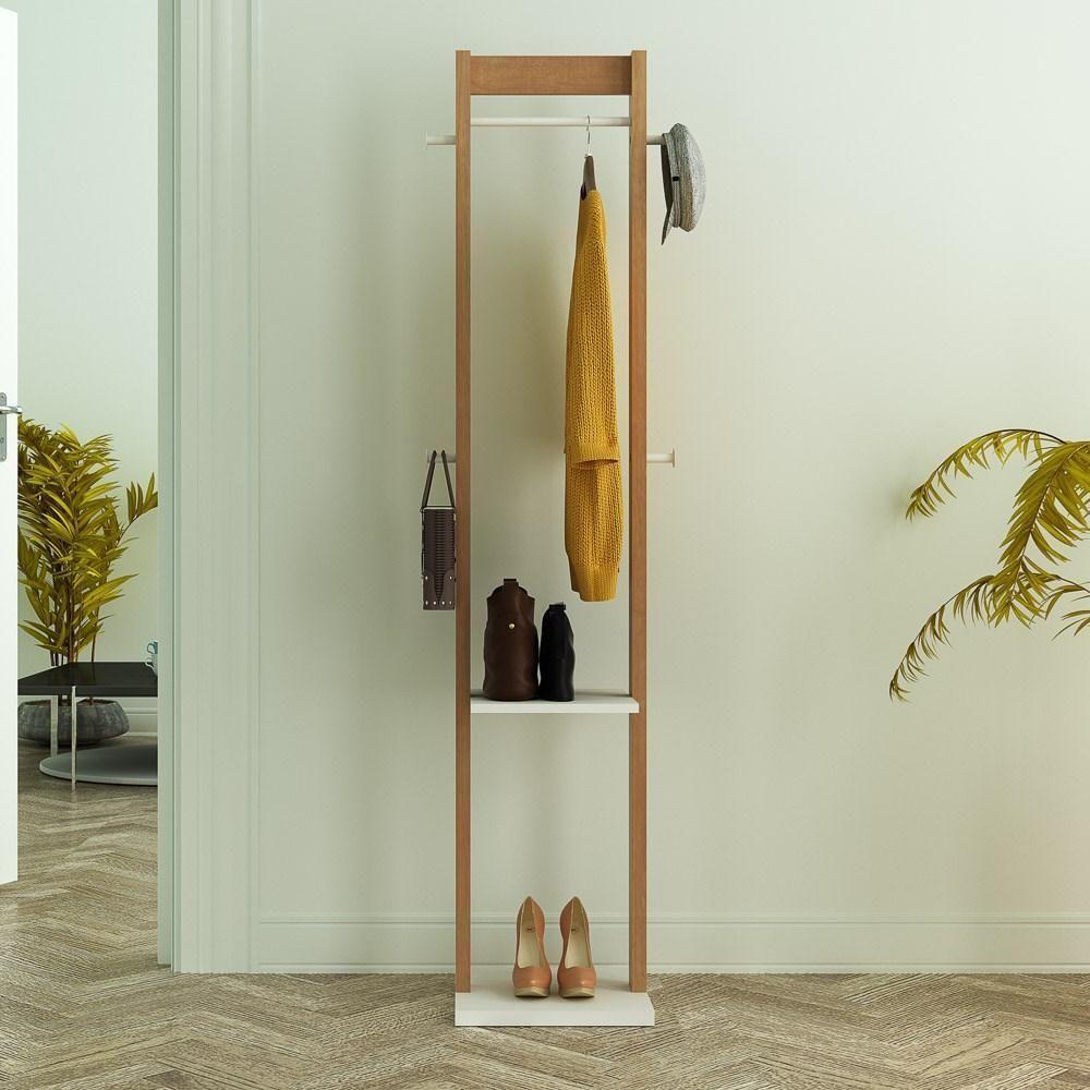 Cabideiro Grande Com Prateleira Az1019 Amêndoa-branco - Tecno Mobili - 2