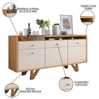 Cristaleira Aruan E Buffet Ellora H01 Off White-cinamomo - Mpozenato - 6