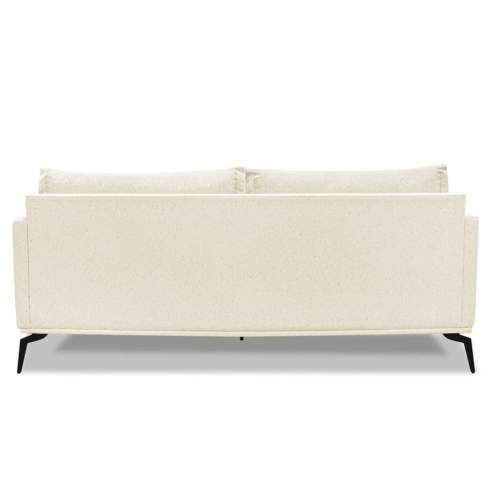 Sofá 3 Lugares 220cm Pés De Metal Vecchia S06 Linho Pérola - Mpozenato - 6