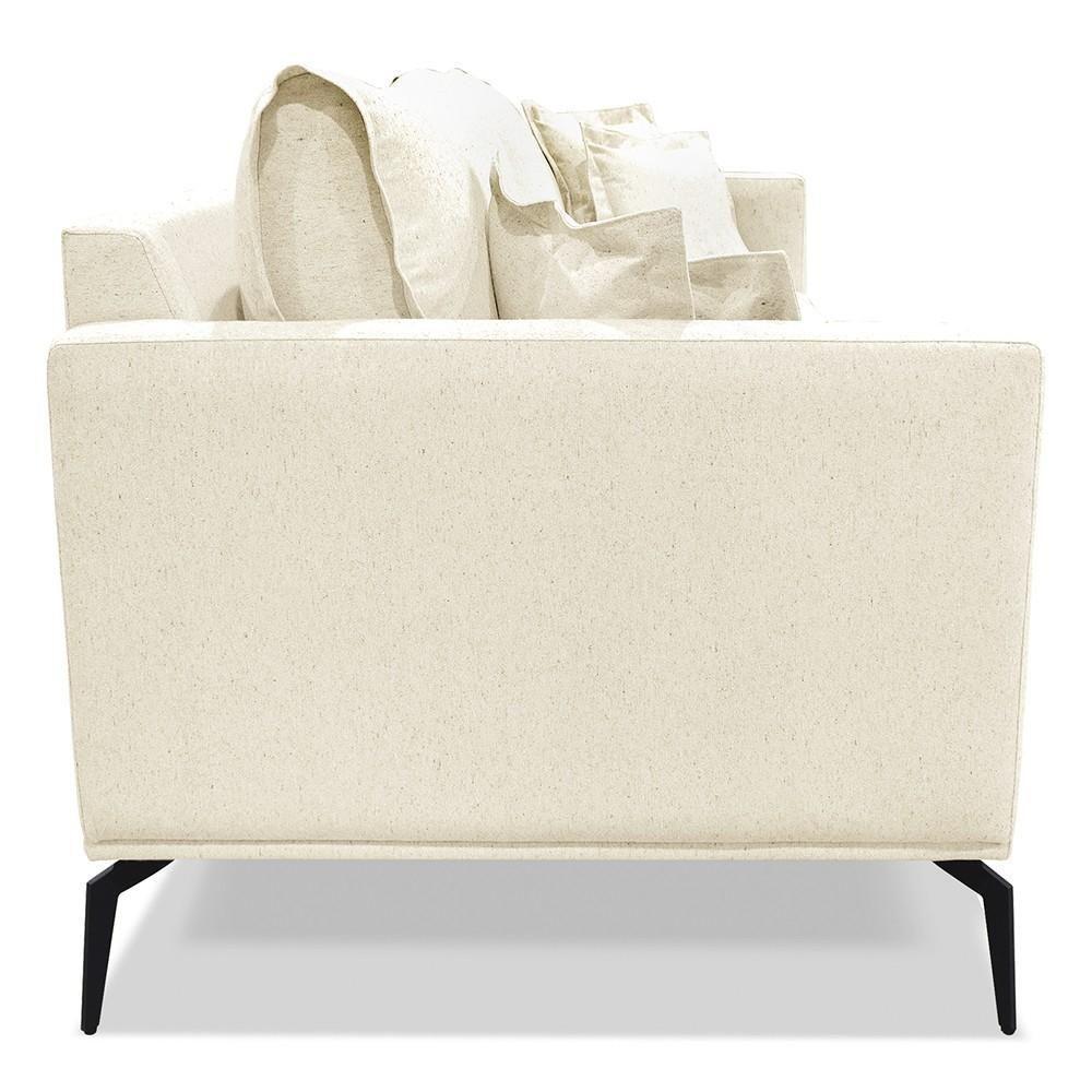 Sofá 3 Lugares 220cm Pés De Metal Vecchia S06 Linho Pérola - Mpozenato - 7