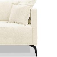 Sofá 3 Lugares 220cm Pés De Metal Vecchia S06 Linho Pérola - Mpozenato - 8