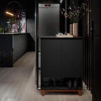 Sapateira Para Hall De Entrada Quarto 68cm Flow Preto - Ej Móveis - 2