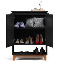 Sapateira Para Hall De Entrada Quarto 68cm Flow Preto - Ej Móveis - 5