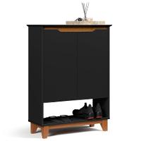 Sapateira Para Hall De Entrada Quarto 68cm Flow Preto - Ej Móveis - 9