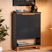 Sapateira Para Hall De Entrada Quarto 68cm Flow Preto - Ej Móveis - 10