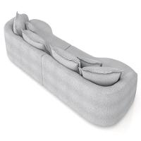 Sofá 3 Lugares 210cm Orgânico Quito K04 Bouclê Cinza - Mpozenato - 6