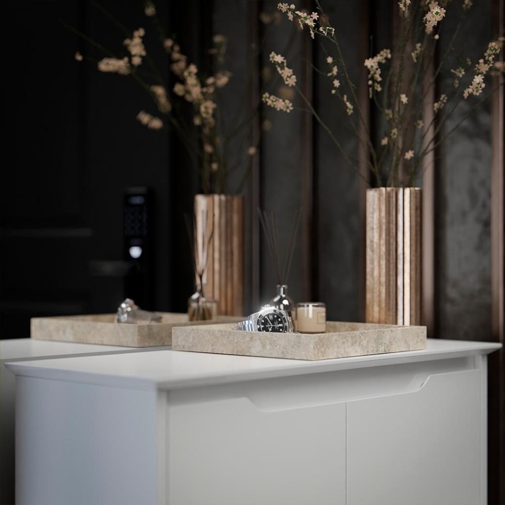 Sapateira Para Hall De Entrada Quarto 68cm Flow Branco - Ej Móveis - 7