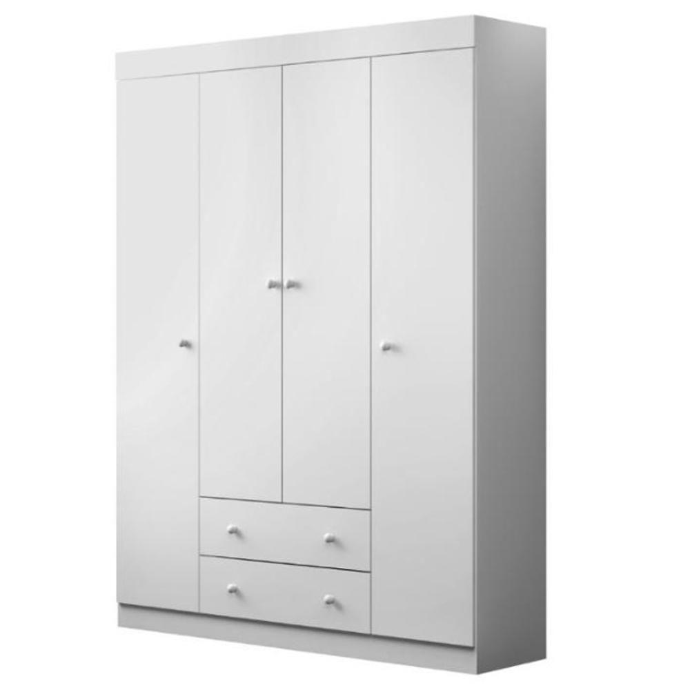 Guarda Roupa Infantil 4 Portas 2 Gavetas Ellie P04 Branco - Mpozenato - 1