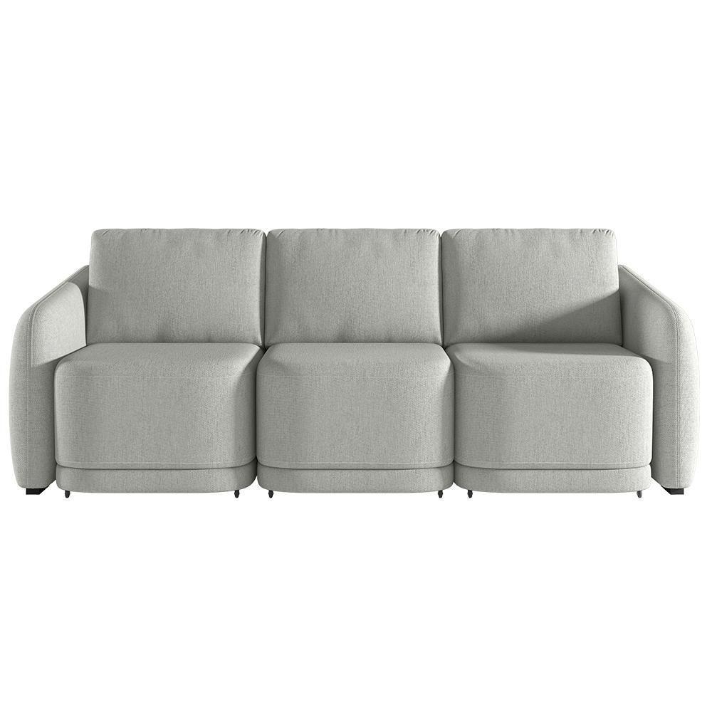 Sofá Cama Casal Para Sala 276cm Polska K04 Linho Cinza - Mpozenato - 5