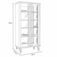 Cristaleira De Vidro Com Espelho Alvora H01 Off White-cinamomo - Mpozenato