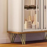 Cristaleira De Vidro Com Espelho Alvora H01 Off White-cinamomo - Mpozenato - 7