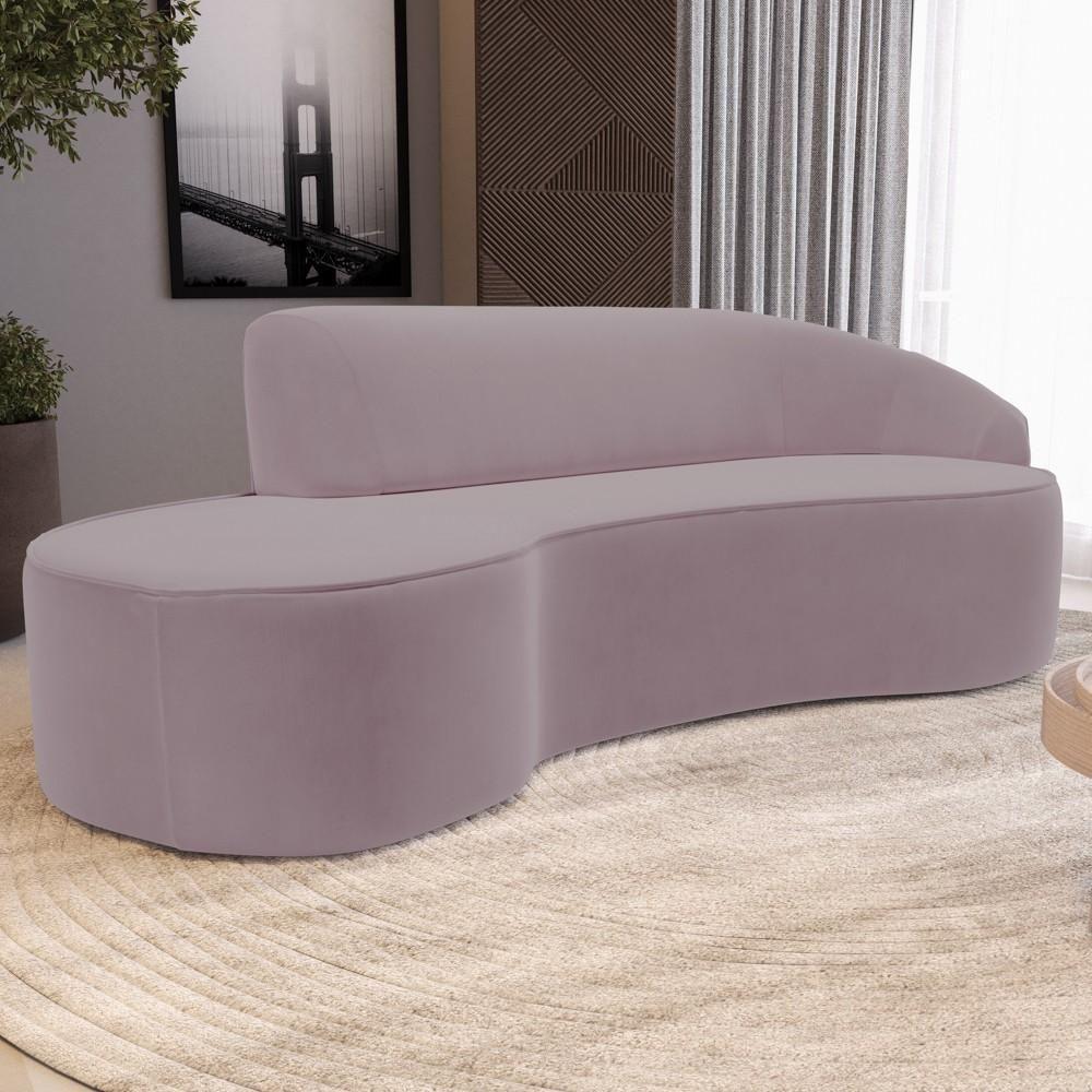 Sofá Living 3 Lugares 260cm Braço Direito Mozart D06 Veludo Rosê - Mpozenato - 2