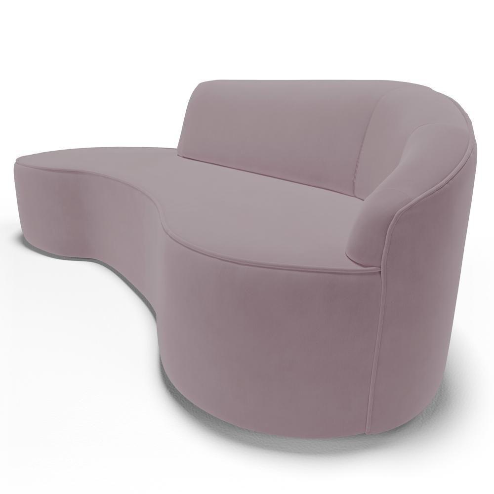 Sofá Living 3 Lugares 260cm Braço Direito Mozart D06 Veludo Rosê - Mpozenato - 7