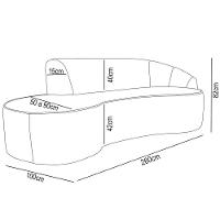Sofá Living 3 Lugares 260cm Braço Direito Mozart D06 Veludo Rosê - Mpozenato