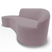 Sofá Living 3 Lugares 260cm Braço Direito Mozart D06 Veludo Rosê - Mpozenato - 7