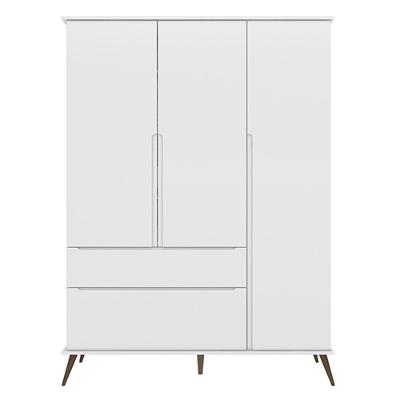 Guarda Roupa Infantil 100% Mdf 3 Portas Pés Retrô Melinda Branco - Phoenix