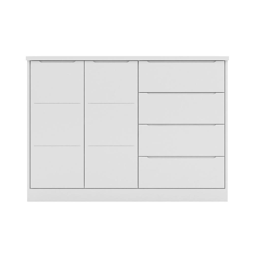 Cômoda Infantil 2 Portas 4 Gavetas Lua P04 Branco - Mpozenato - 1