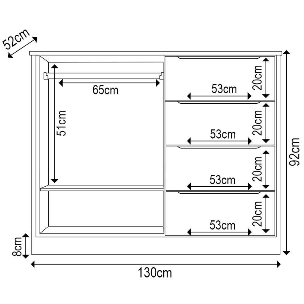 Cômoda Infantil 2 Portas 4 Gavetas Lua P04 Branco - Mpozenato - 4