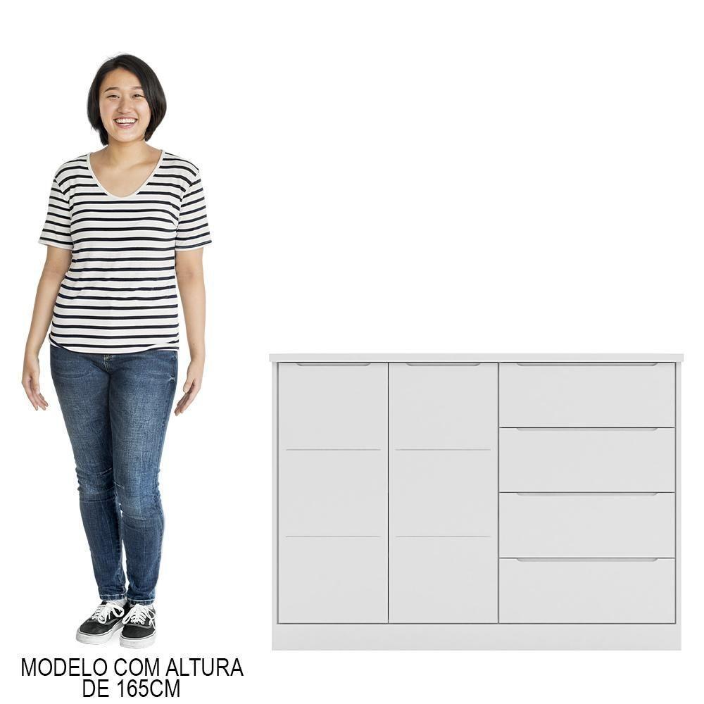 Cômoda Infantil 2 Portas 4 Gavetas Lua P04 Branco - Mpozenato - 6