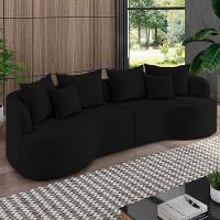 Sofá 4 Lugares 290cm Orgânico Quito K04 Veludo Preto - Mpozenato - 2