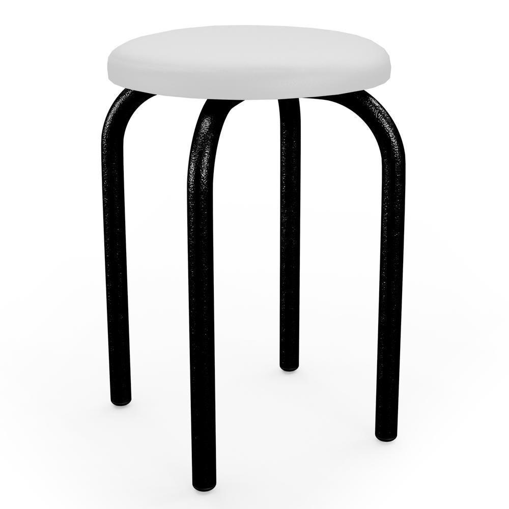 Mesa De Cozinha Bistrô Porto Preto 90cm Com 2 Banquetas Industriais Maviê Branco-preto - Mpozenato - 6