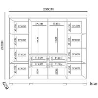 Guarda Roupa Casal 8 Portas 4 Gavetas 236cm ágata M07 Castanho Wood-off White - Mpozenato